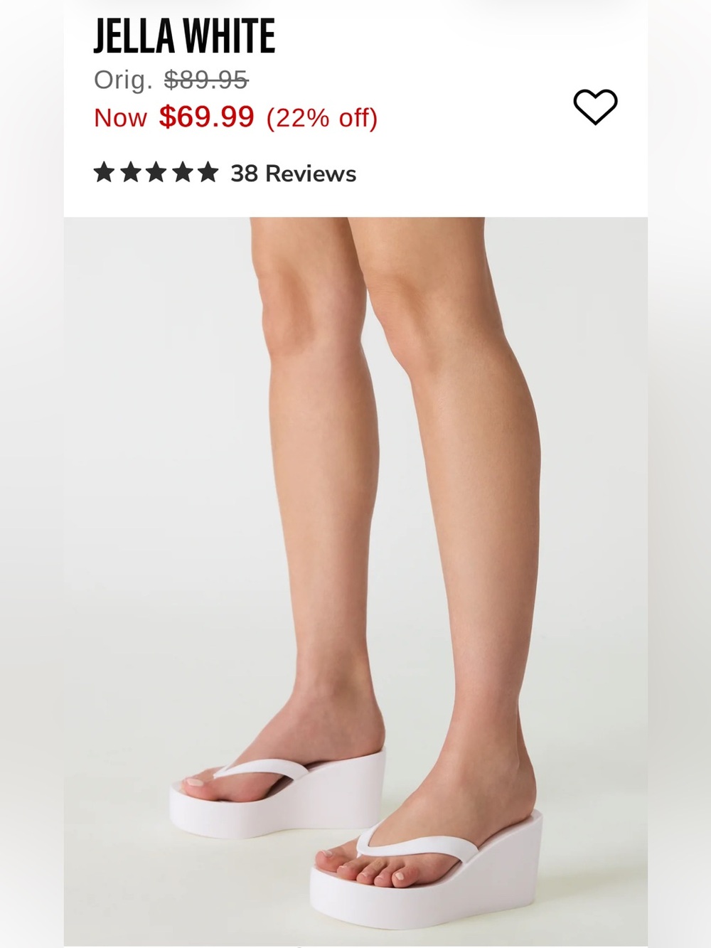 Steve Madden Jella White Platform Flip Flop Sandals - Picture 2 of 4